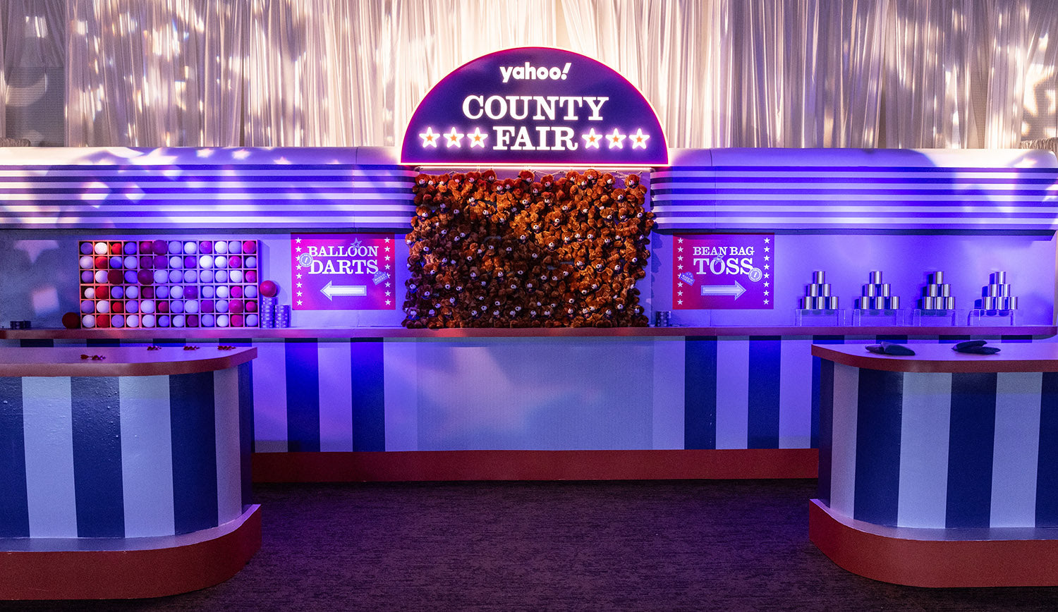 Illuminated Yahoo County Fair light box sign built by SignCo